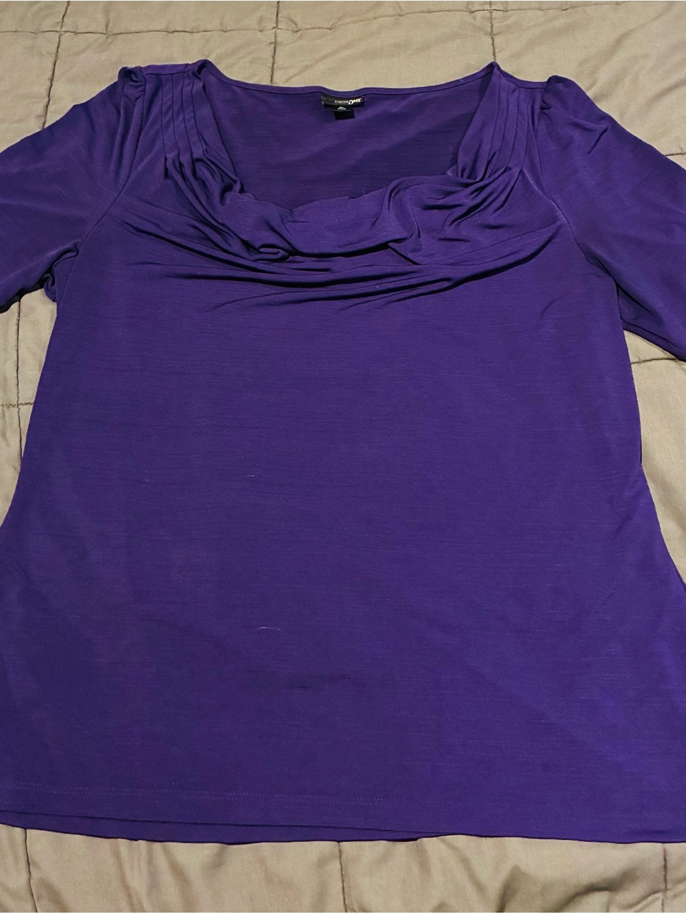 Purple Scoop Neck Short Sleeve Top